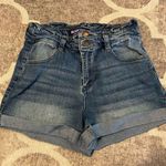 Blue Spice  paperbag waist jean shorts cuffed hem size 0 Photo 0