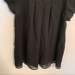 Alfani  Scoop Neck Blouse Black Chiffon Cap Sleeve Photo 3