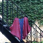 Red & Blue Chevron Fringe Top Photo 1