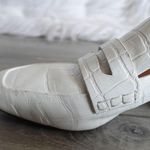 AD & Daughters Bowdin White Croc-Embossed Leather Slip-On Penny Loafers Photo 6