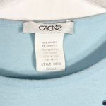 Cache Small Top Knit Light Baby Blue Rhinestones Cut Out Cold Shoulder Y2K 1348 Photo 8