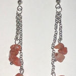 Silver Tone and Dangling Stone Boho Earrings Photo 0