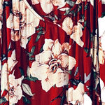 easel  Dress Red Floral Cold Shoulder Maxi New L Photo 6