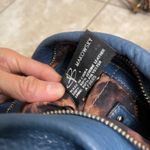 B. Makowsky Blue pebbled Leather Crossbody Bag Buckle Detail Designer Purse Photo 7