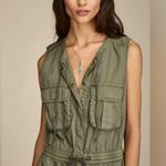 Lucky Brand  Cargo Utility Mini Dress Size Medium Tie Waist Snap Closure Photo 8