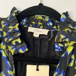 Elan Medium Tiered Elastic Waist Mini Dress Blue Black Abstract Flowy NWT Indie Photo 9