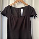 Kensie NEW Fit & Flare Black Dress NWT Queen Anne Neckline Tie Short Sleeves Photo 1