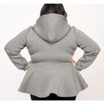 Eleven 60 Gray Peplum Hooded Sweater Jacket 1X Photo 2