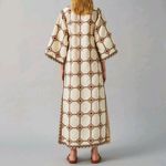 Tory Burch Embroidered Caftan Dress Geo Print Size Small Photo 15