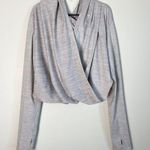 Zyia  Active Cream Light Grey Yoga Shawl XL Top Shirt Long Sleeve Crossover NWT Photo 0