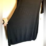 Eileen Fisher Flowy Maxi Dress Sz Medium Petite Black Asymmetric Hem 3/4 Sleeve Photo 1