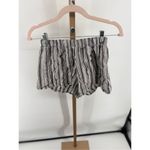 Brandy Melville black white stripe shorts size small 100% cotton elastic waist Photo 1