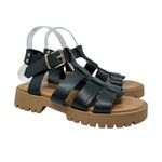 275 Central Isaiah Sandals Fisherman Chunky Leather Black Size 40 US 10 Photo 5