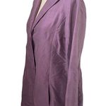 Eileen Fisher  lilac 100% brushed silk size medium long line blazer. Photo 1