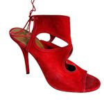 Aquazzura Sexy Thing 105mm Red Suede Sandal Size 7.5 Photo 2