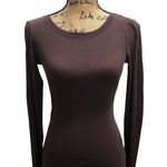 Brown Long Sleeve XS Top Casual Basic Everyday Comfortable Photo 0
