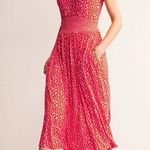Boden Thea Sleeveless Midi Dress Poppy Red, Botanic Sprig Red Size 10 Photo 0