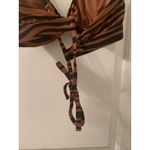 Kona Sol Womens Zebra Print Cross Tie Back Bikini Top Brown Black  Size Small Photo 15