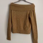 Brown sparkly off the shoulder sweater Photo 1