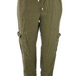 Old Navy Women Green Mid Rise Elastic Waist Drawstring Tapered Cargo Pants Sz XS Photo 0