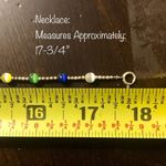 Sterling Silver VTG  Multicolor Cats Eye Station Beaded Choker Necklace Extension Photo 2