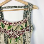 Boutique  Green Floral Y2K Open Back Tank Top S Photo 2