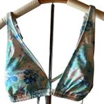Shade & Shore  Women's Blue Floral Print Triangle Bikini Top - Size Large - NWT Photo 0
