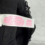 PINK - Victoria's Secret PINK Nation Black Lace Trim Bandeau Crop Top Bra Shirt M Medium READ Photo 5