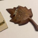 The Moon Lot Of 3 Brooch Pins Vintage - Modern Cow Jumping - Handmade Wood Leaf Photo 11