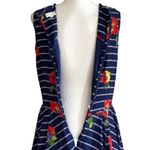 Maison Jules Dress Blue Red Floral Striped Sleeveless Skater Fit & Flare Medium Photo 6