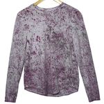 Lululemon  Gray Pink White Cotton Acid Wash Crew Neck Long Sleeve Shirt Size 4 Photo 2