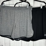 Reebok  Athletic 7" Shorts Women's Sz XL Pull-on Drawstring Black / Gray Lot of 2 Photo 0