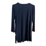 Chico's V Neck Long Sleeve Dress Navy Blue Mint Green Abstract Floral Print M Photo 4