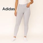 Adidas High Waisted Women's Gray Leggings with Ribbed Waste Band Size Large Photo 5