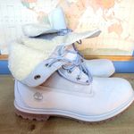 Timberland Women’s Size 7 light blue WP Fleece Fold Down Nubuck Boots AJ-327 Photo 2