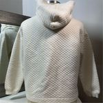 Women's Quilted Knit Hooded sweatshirt Ivory Size Xl Casual Photo 4