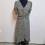 A New Day NEW! Vintage-Style Crepe Short Sleeve Midi Dress, Green Floral - Photo 1