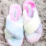New Boutique Fur Slippers Criss Cross Fluffy Flat Slide Sandal Multiple Size 7 Photo 3