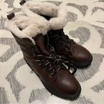Cougar Vantage Brown Leather Fur Lined Lace Up Combat Winter Boots Size 6 NEW Photo 0