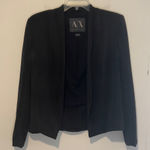 Armani Exchange Black Cropped Open Jacket With Shoulder Pads 21 Photo 0