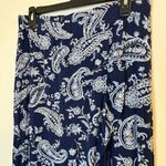 Talbots Blue Paisley Print Ruffle Wrap Skirt Size Medium Photo 5