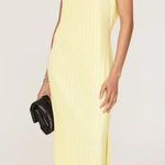 Atlein Plisse Midi Dress Size S Yellow Photo 0