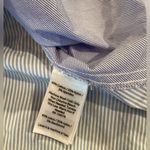 Vineyard Vines  Blue pin Stripe Shirt shift tier ruffle hem knee length dress 8 Photo 4