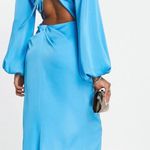 ASOS Royal Blue Satin Wrap Dress Photo 0