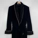 Jasmine Rose Signature Velvet Robe Large Black Gold Trim Long Lounge Womens Photo 7
