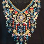 Embroidered Black Women's Top Size L Photo 3