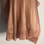 Vintage Avon Slip Dress Maxi Nightie Mauve Lace Sexy Coquette Nylon Open Slit Pink Size L Photo 5