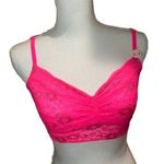 PINK - Victoria's Secret New Victoria's Secret VS PINK Unlined Bra Bralette Silver Glitter Lace S NWT Photo 0