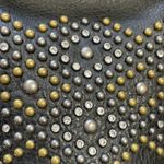 Vegan Leather Rhinestone Stud Bucket Bag Black Photo 4