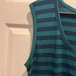 Old Navy Teal And Navy Blue Striped Midi Tank Dress Women's Size Large Classic Photo 4